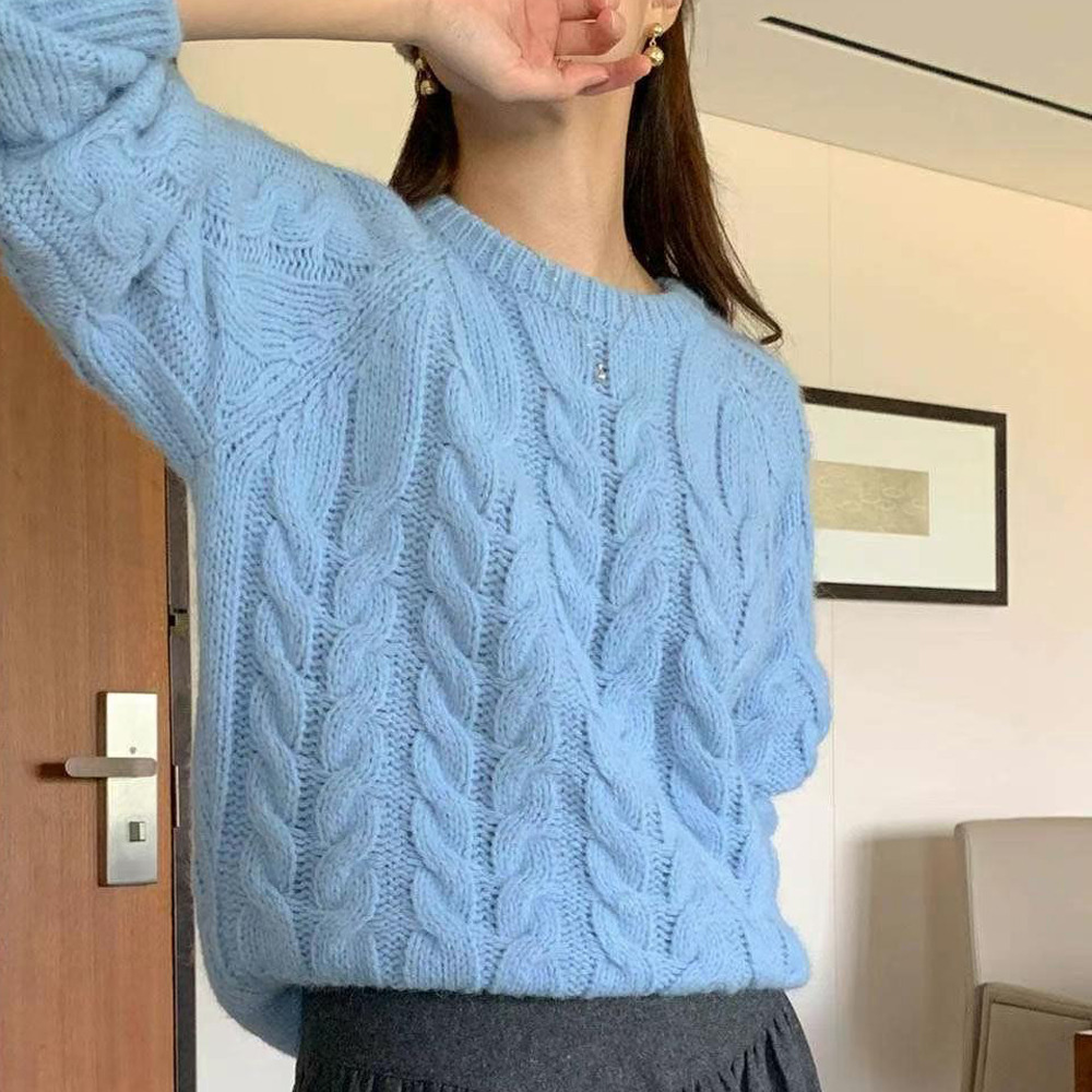 韓國選物｜麻花辮鬆軟毛衣 （4色任選）-細節圖3