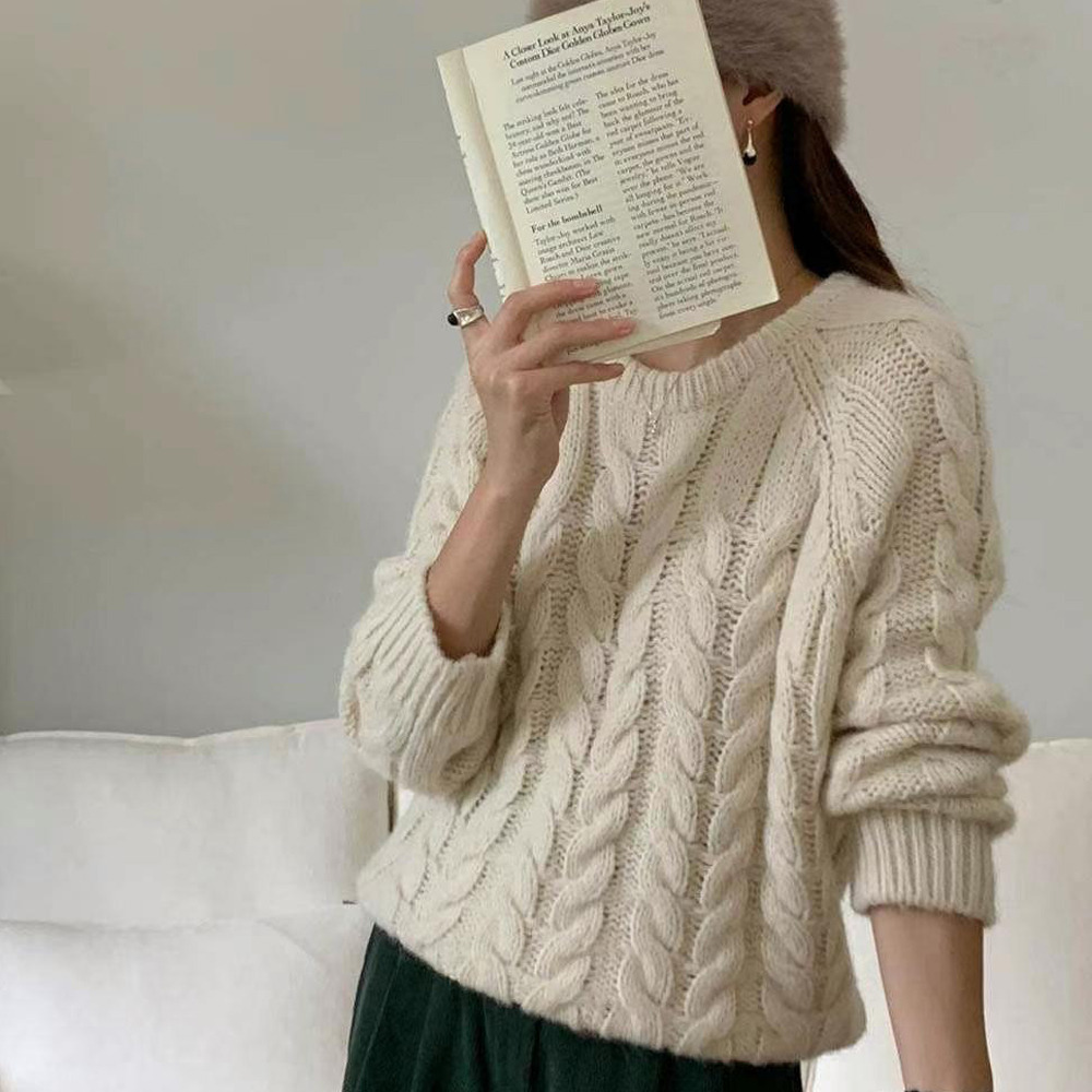 韓國選物｜麻花辮鬆軟毛衣 （4色任選）-規格圖11