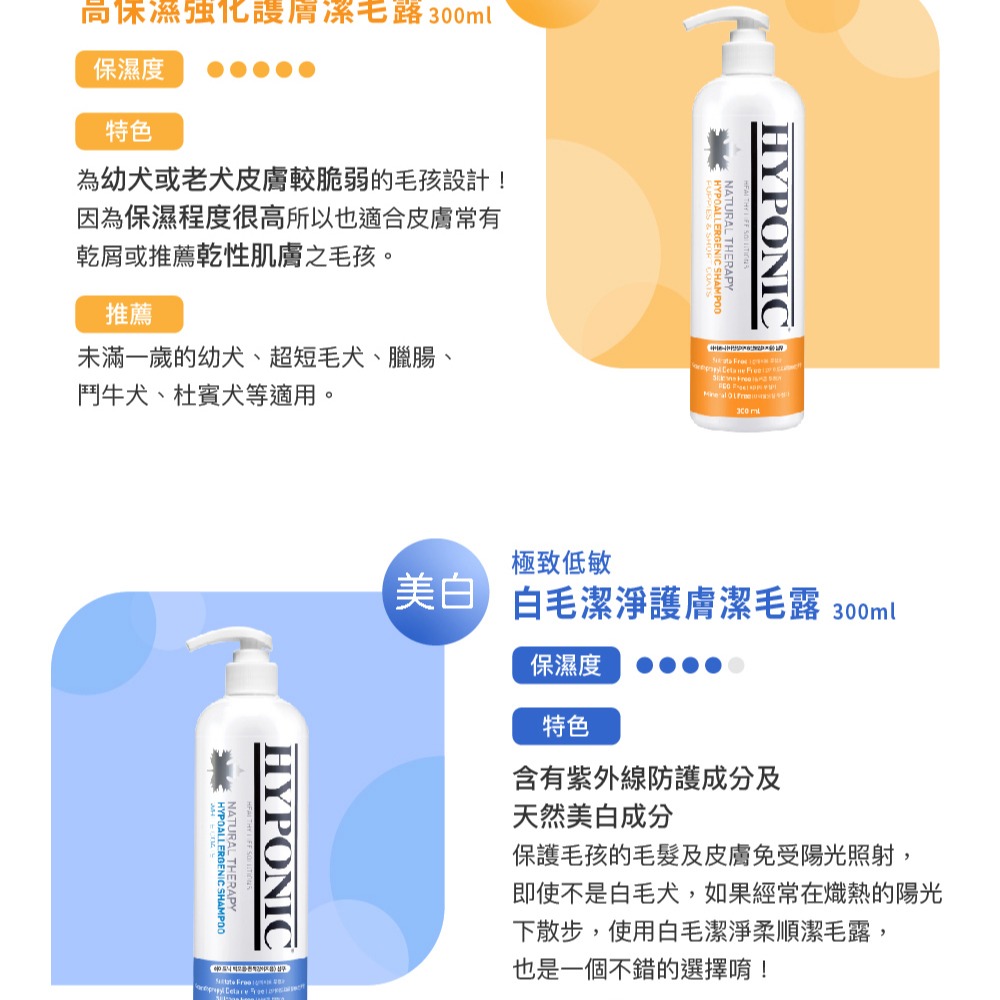 HYPONIC 極致低敏 潔毛露 全系列 300ml 洗毛精 潔毛露 寵物洗毛精 低敏洗毛精-細節圖4