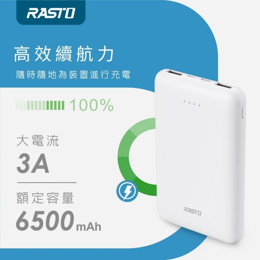 【RASTO中景科技】RB23 台灣製造 Type C三輸出行動電源 5V/3A 通過檢驗-細節圖4