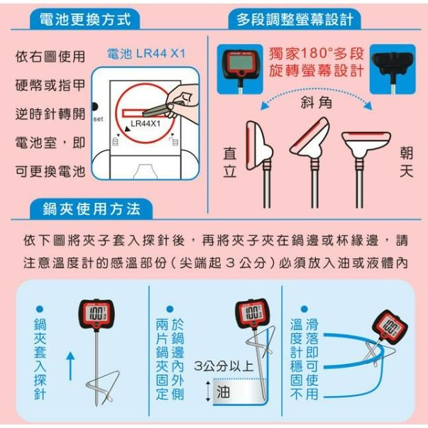 【聖岡科技】GE-39R 黑色 營業用加長型旋轉大螢幕速顯溫度計 25公分-細節圖7