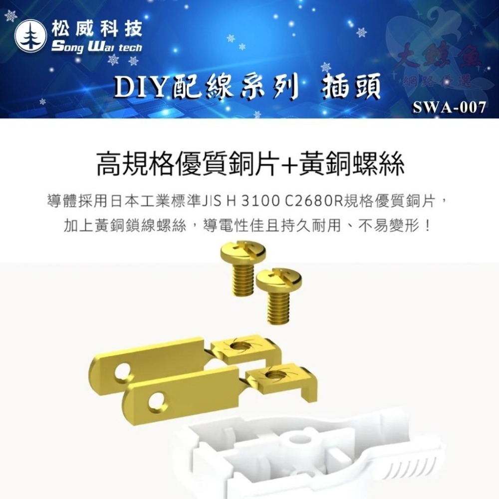 【松威科技】台灣製造 松威科技高耐熱防火DIY插頭SWA-007、母插SWA-008、轉向插頭SWA-009 單入-細節圖2