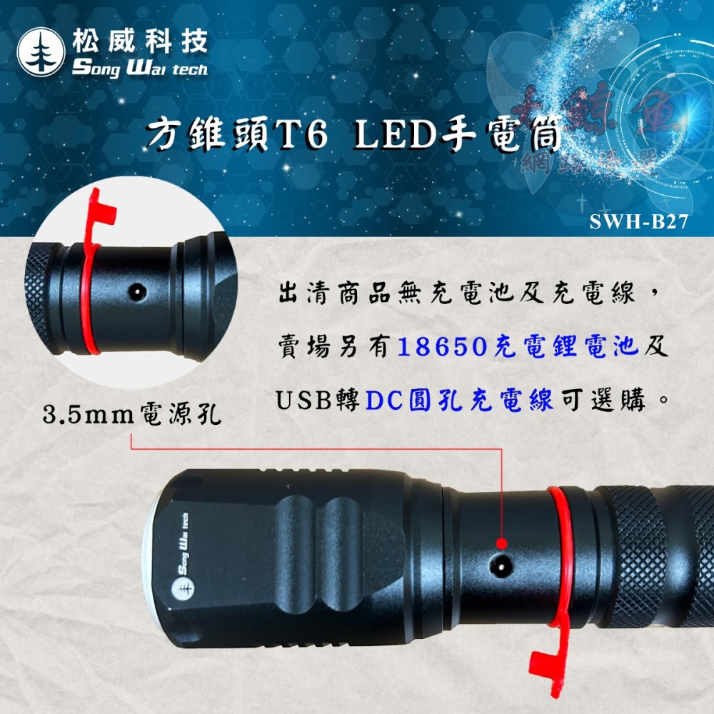 現貨出清【松威科技】B27 T6 LED 高硬度鋁合金 伸縮調焦手電筒-細節圖4