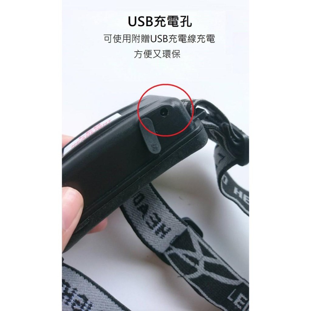 【松威科技】B910 感應式USB充電調光LED頭燈 (贈充電池、充電線)-細節圖6