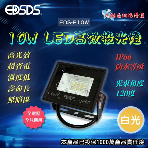 【EDSDS愛迪生】EDS-P10W 10W LED高效投光燈 白光 戶外用 全電壓