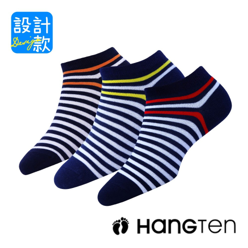 【HANG TEN】 設計款 簡約條紋襪_2雙組(顏色 款式隨機)