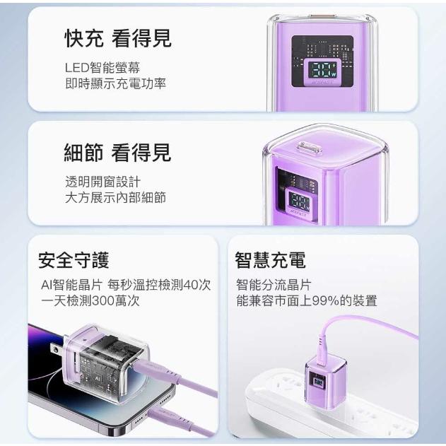 台灣現貨 ACEFAST 探索系列 PD30W氮化鎵數顯電源供應器A55 快充頭 旅充頭 豆腐頭-細節圖8