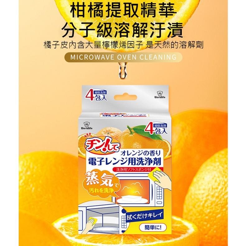特價【日本World Life】微波爐清潔劑 蒸氣除垢 40ml*4袋 微波爐油汙清潔 水波爐清潔-細節圖6