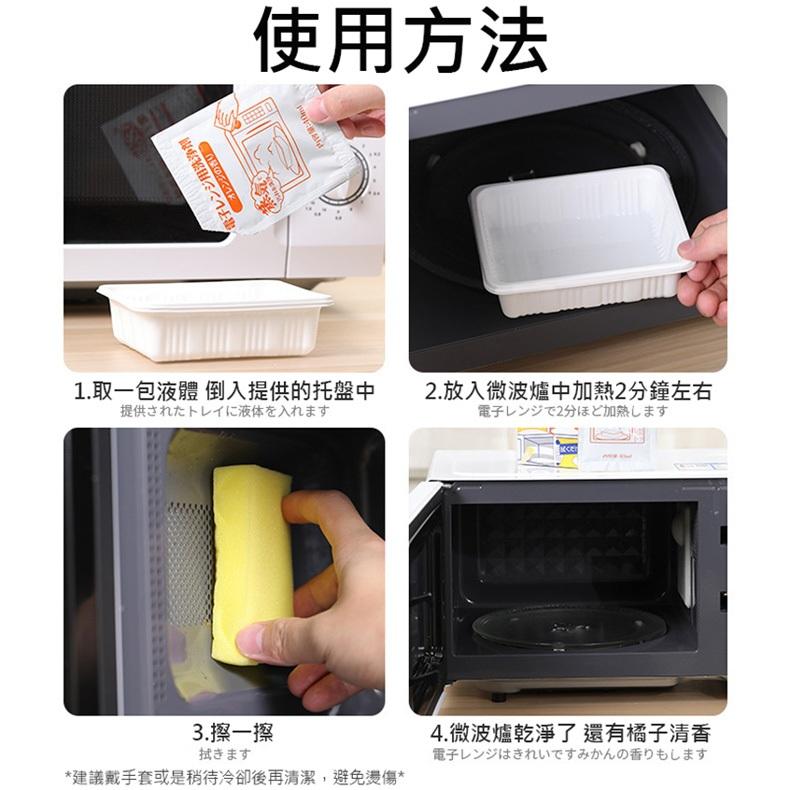 特價【日本World Life】微波爐清潔劑 蒸氣除垢 40ml*4袋 微波爐油汙清潔 水波爐清潔-細節圖8