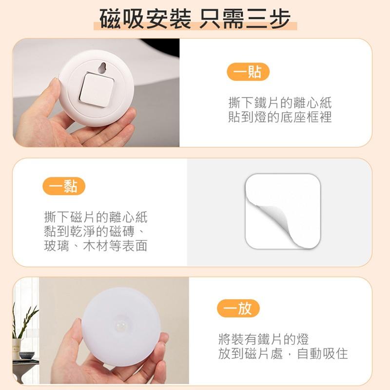 現貨 升級版 無線感應夜燈 紅外線感應燈 智能光控 智慧人體感應燈 馬卡龍LED燈 充電小夜燈 強磁吸附充電感應燈-細節圖7