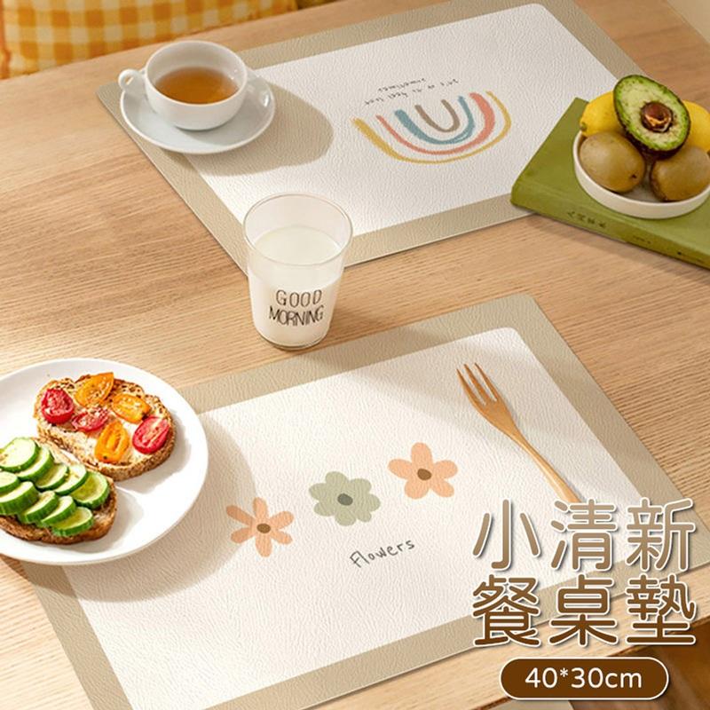 現貨秒出 小清新餐桌墊 PVC兒童桌墊 北歐風 可愛餐墊 皮革餐墊 止滑墊 桌墊 隔熱墊 隔熱 防燙 防水 防油 皮革餐-細節圖2