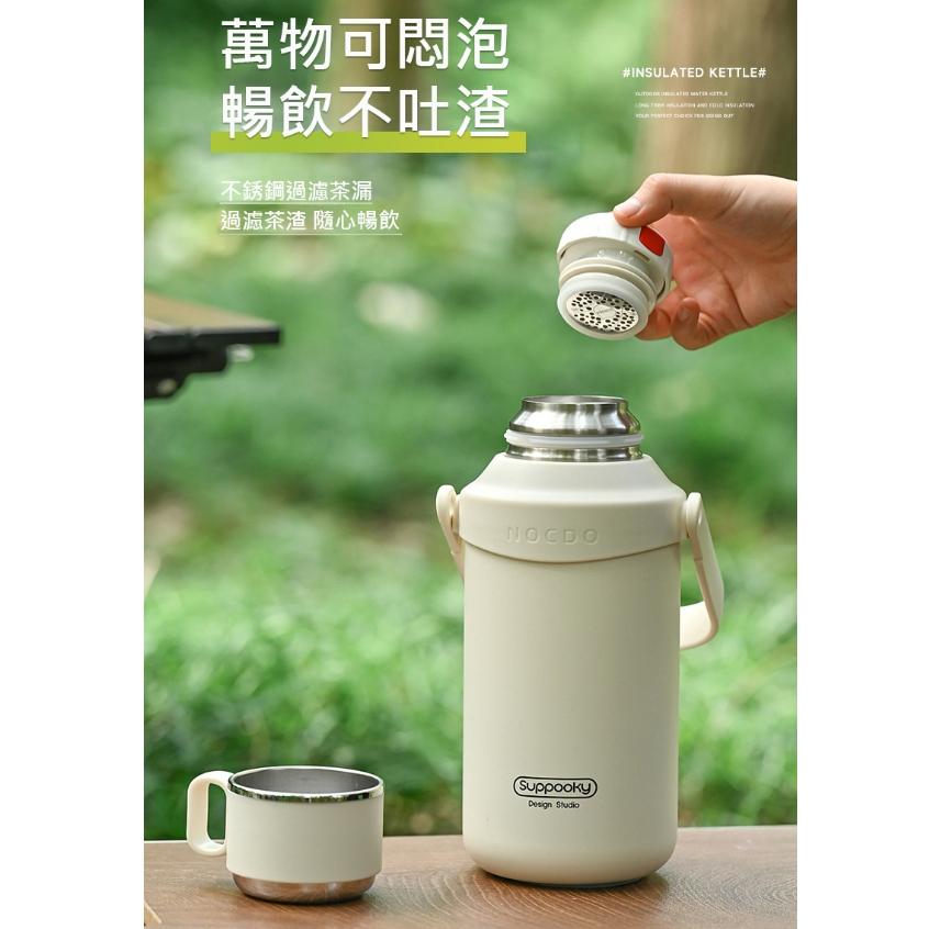 【SUPPOOKY】316手提不銹鋼保溫杯 一鍵開蓋 單手操作 內置濾網 過濾茶渣 提把輕鬆拎提 外出方便 1L大容量-細節圖6