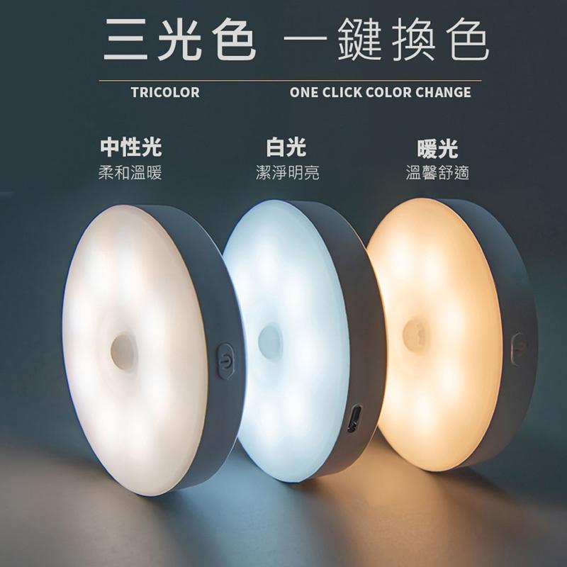 快速出貨 人體感應燈 馬卡龍LED小夜燈 露營燈 (USB充電) 8顆LED燈 強大磁力吸附，不易掉落-細節圖6