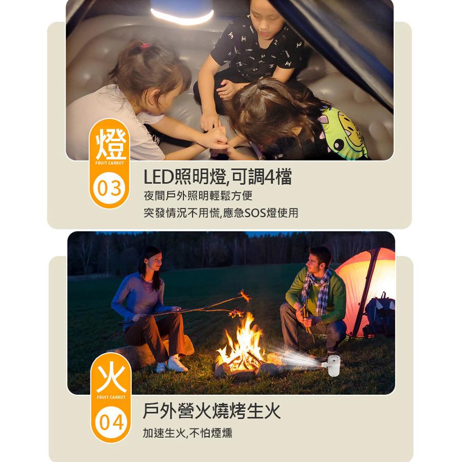 電動打氣筒 (附8種吹嘴) 充氣+抽氣+照明 三合一 多功能電動充氣泵USB充電氣泵游泳圈車載床抽氣泵-細節圖7