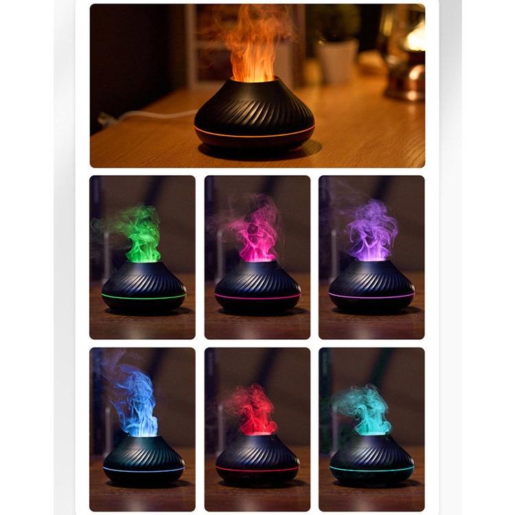 七彩 仿真火焰 香薰機 噴霧 水氧 小夜燈 薰香 香氛 精油 助眠 加濕器 床頭燈 氣氛燈 送禮 芳香 擴香-細節圖6