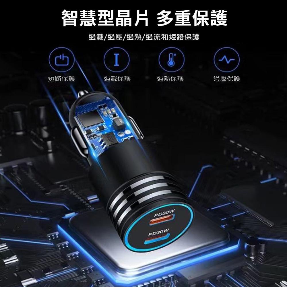 特價 AHEAD 60W雙PD車充 PD+PD快充 60W USB-C 載充電器 雙Type-C車充 手機充電器-細節圖2