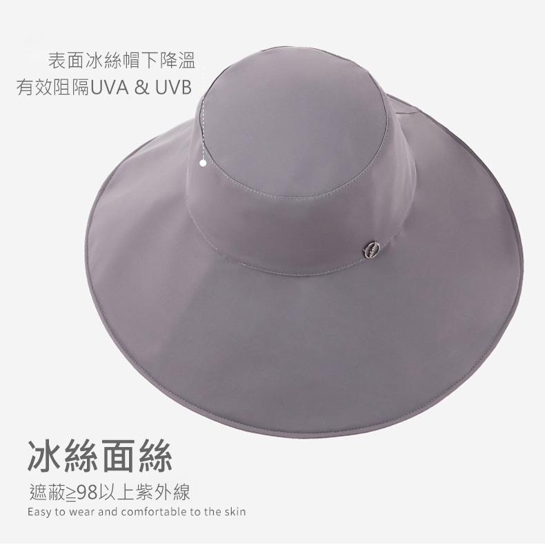 海灘遮陽帽 防曬 夏季 可捲可折疊遮陽帽 防曬帽 大帽沿 雙面漁夫帽 遮陽帽 登山 健行 折疊遮陽帽-細節圖5