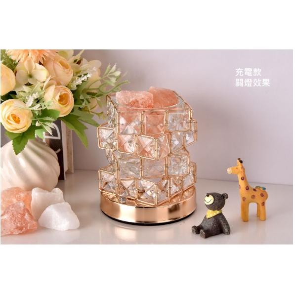 居家擺飾 風水 晶石擴香 鹽燈 四層魔方鹽燈(USB充電款) 無火擴香 香薰燈 聚氣 提運 精油擴香 擴香 財位 夜燈-細節圖4