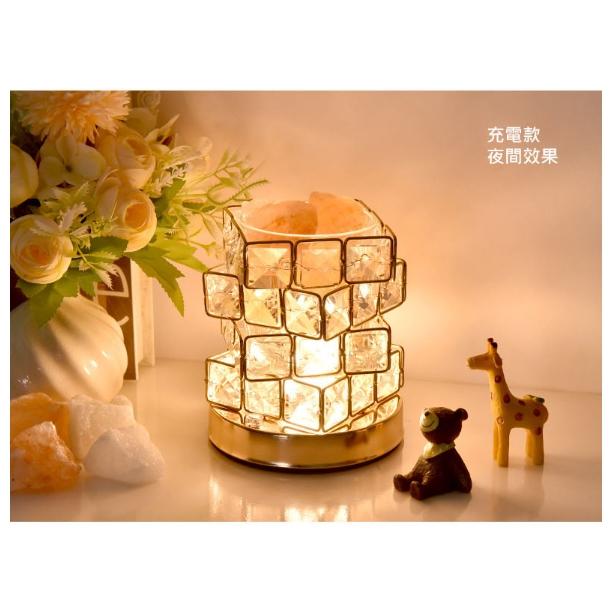 居家擺飾 風水 晶石擴香 鹽燈 四層魔方鹽燈(USB充電款) 無火擴香 香薰燈 聚氣 提運 精油擴香 擴香 財位 夜燈-細節圖7