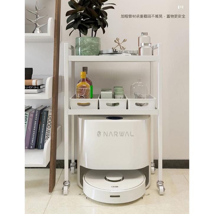 特價 掃地機整理架 【高腳款103cm】雙層掃地機器人置物架-附滾輪 DIY組裝鐵架 掃地機器人置物架-細節圖3