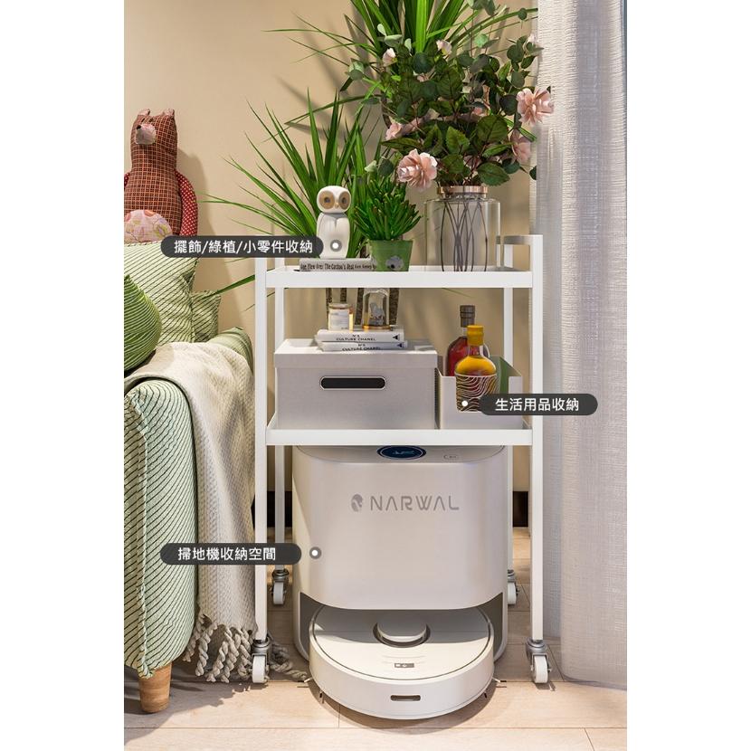 特價 掃地機整理架 【高腳款103cm】雙層掃地機器人置物架-附滾輪 DIY組裝鐵架 掃地機器人置物架-細節圖5