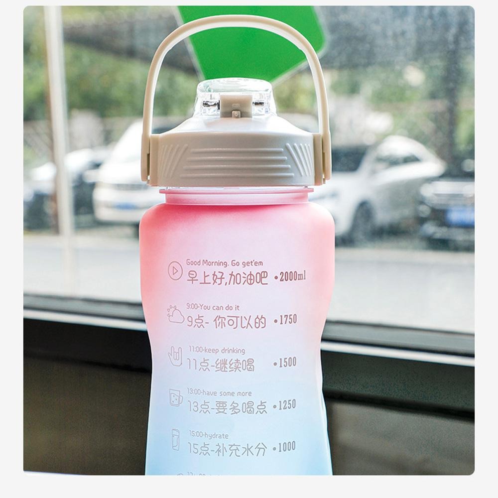 2000ml大容量水壺 Tritan水壺 戶外運動水瓶 漸層時尚運動水壺 太空瓶 漸層水杯 漸層水壺 健身水壺 杯帶手提-細節圖5