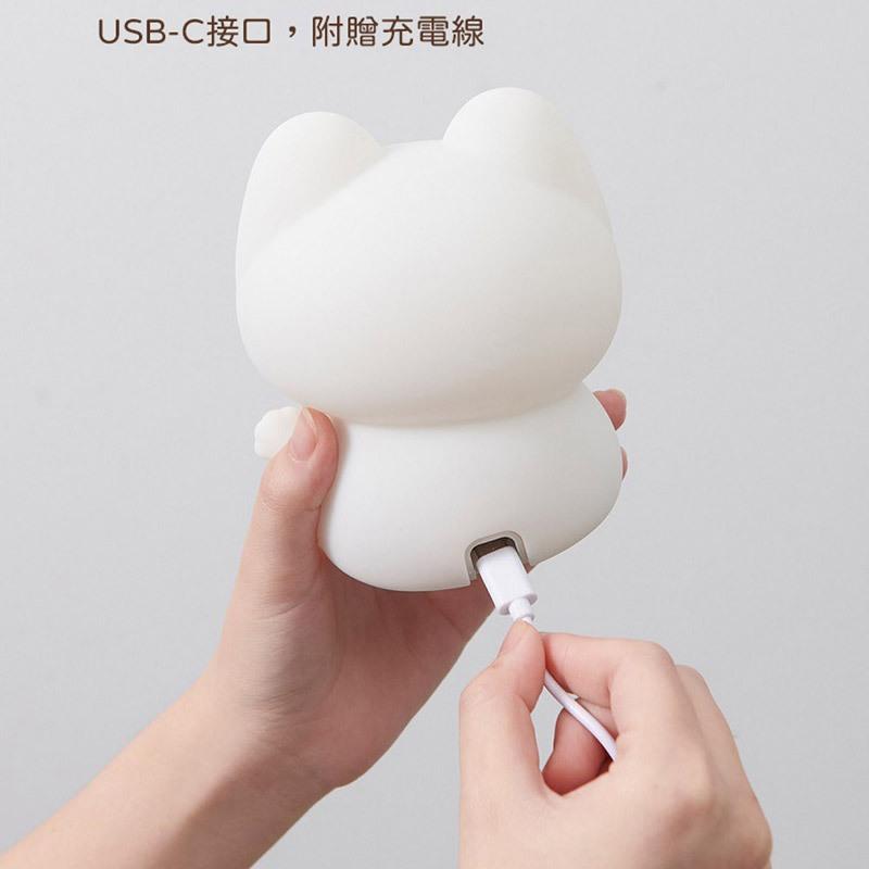 臥室伴睡燈 交換禮物 招財貓夜燈 可愛造型拍拍燈 拍拍燈 矽膠小夜燈 睡眠燈 招財貓拍拍燈 矽膠燈 感應拍拍燈 床頭燈-細節圖6