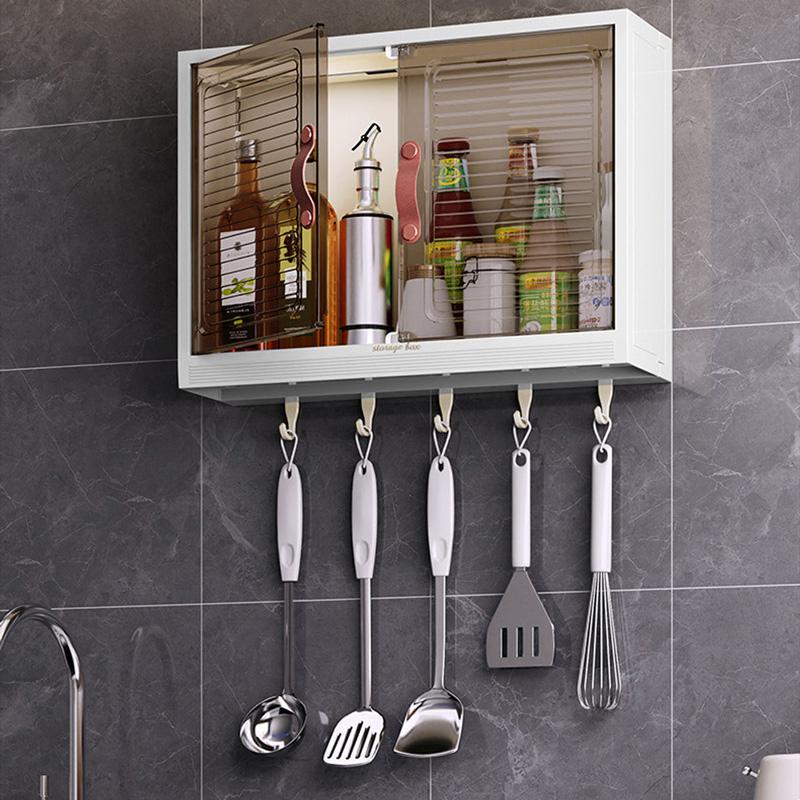 升級加大~組合式壁掛收納櫃 壁掛式免打孔 置物架 化妝品收納盒 免釘 免鑽 免打孔安裝 簡易DIY組裝-細節圖7