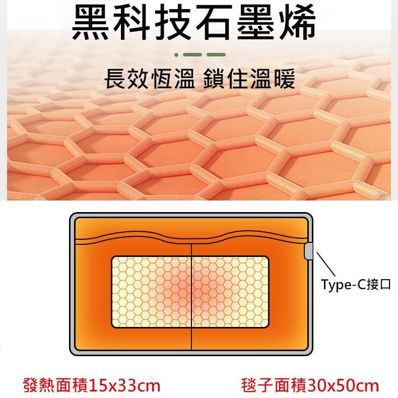 交換禮物【促銷】快速升溫 石墨烯雙兜暖腳寶 暖手寶 加熱毯 暖宮 (USB插電) 冬天必備 暖腳神器-細節圖2