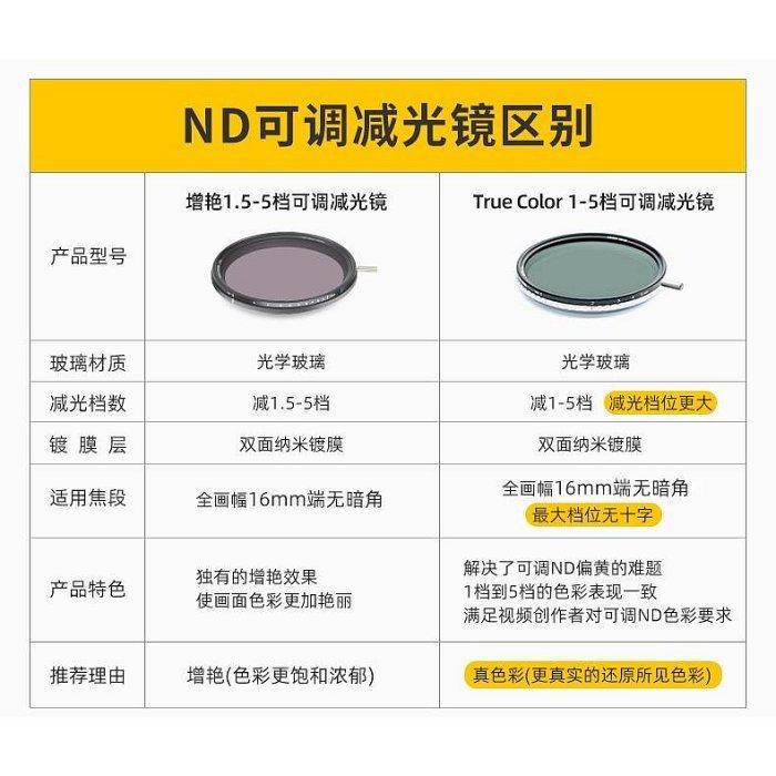 特價 NISI 耐司 True Color 1-5檔 可調 ND 減光鏡 【62.67.72.77.82mm 】可拆卸撥-細節圖4