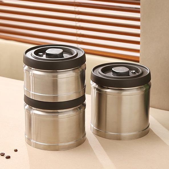 閃電出貨⚡️ 304按壓式保鮮罐 抽真空密封罐 不銹鋼保鮮盒 (750ml) 大口徑存放食物方便，避免溢出-細節圖5