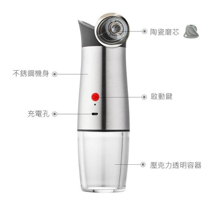電動研磨器 胡椒岩鹽調味研磨罐 (USB充電) 調味研磨器 胡椒研磨器 海鹽研磨器 調味罐 電動研磨罐-細節圖4