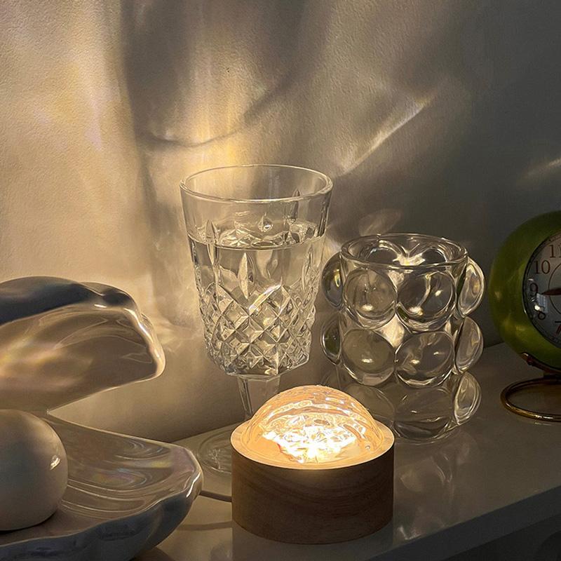 現貨 旋轉水波紋小夜燈 浪漫氛圍燈 火燄氛圍燈 房間氣氛燈 裝飾燈 拍照燈 極光燈 客廳燈 房間燈 床頭燈 畢業禮物-細節圖4