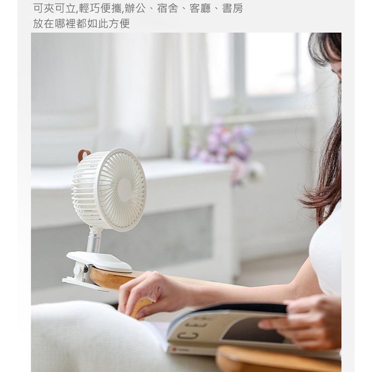 促銷 搖頭夾式風扇 桌面夾式風扇 自動擺頭 (USB充電) 多角度+伸縮+壁掛 三檔風量 嬰兒車/宿舍/辦公室-細節圖5