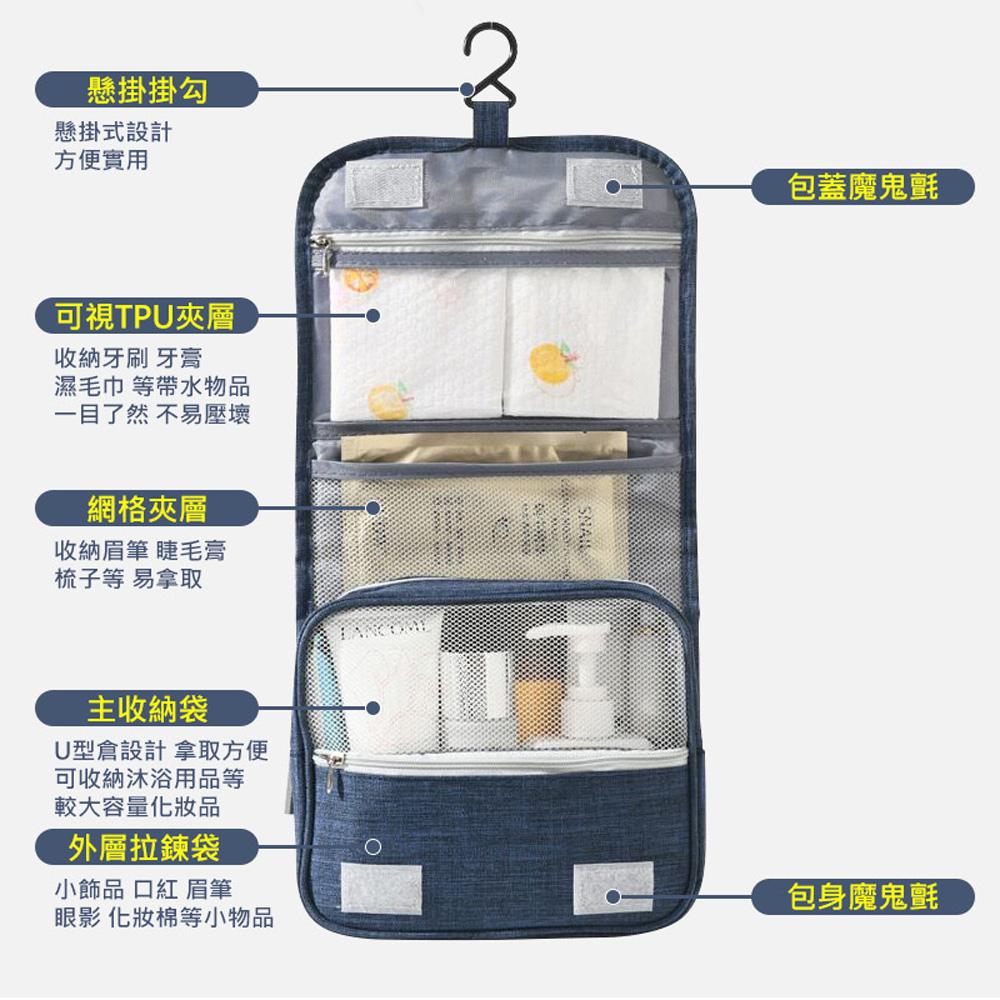 台灣現貨 盥洗包-旅行收納懸掛式化妝包 大容量 洗漱包 化妝包 盥洗包 化妝品收納 大容量 收納包 旅遊收納-細節圖7