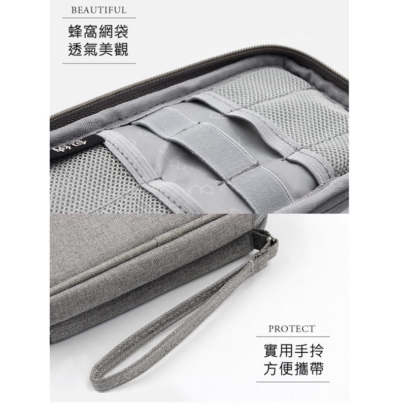 活動特價 baona 牛津布行動電源收納包(BN-E001雙層) 充電線收納 減震抗摔 手機/ 線材收納-細節圖7