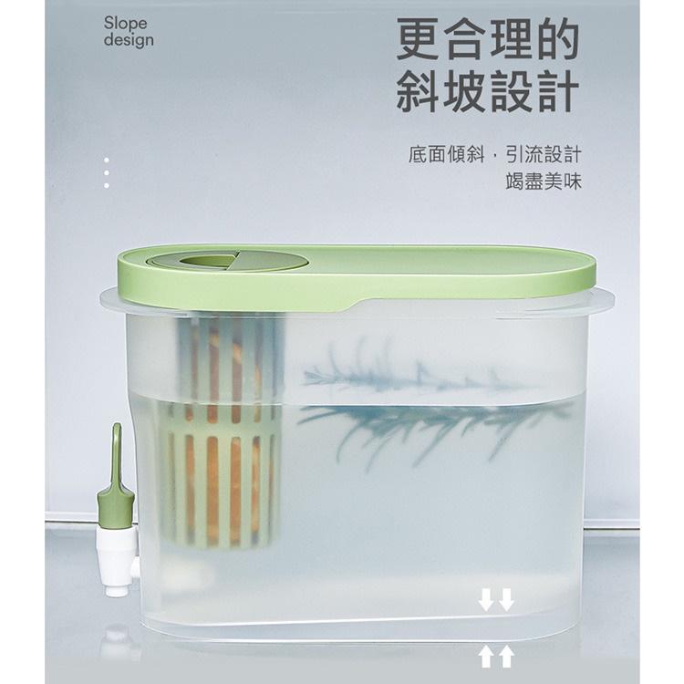特價 升級版 家用冰箱冷水壺3.9L 水龍頭式涼水桶 飲料水果茶壺 大容量 帶果渣過濾網-細節圖3