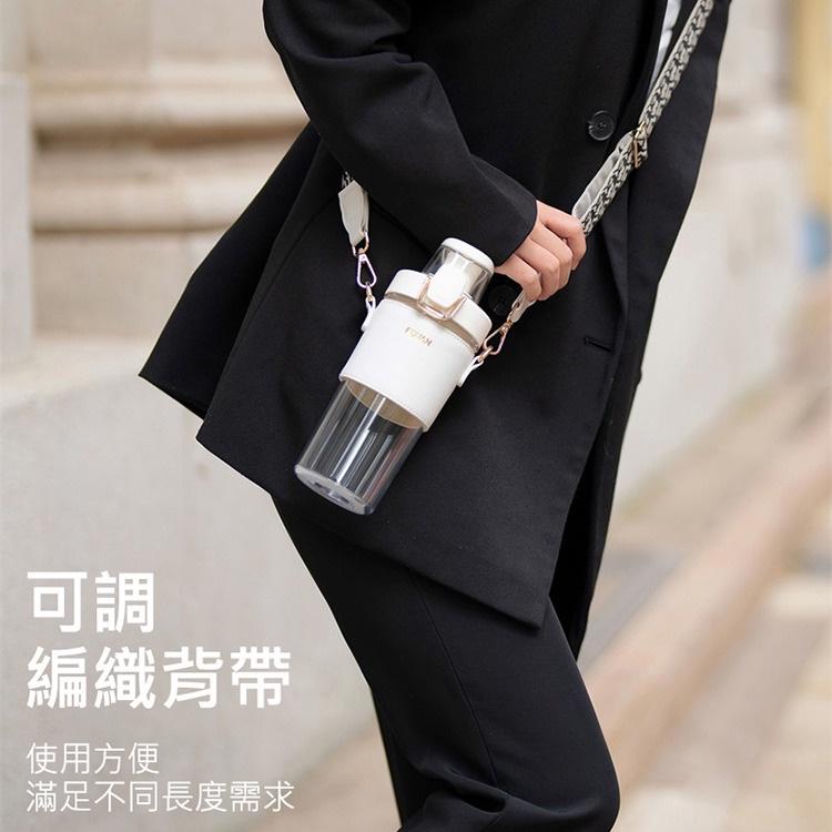 現貨 隨行雙飲杯 含背帶 水杯 直飲+吸管雙飲，揹帶水杯 洗管水杯 冷水杯 咖啡杯 隨行杯 兩用水杯 650m-細節圖4