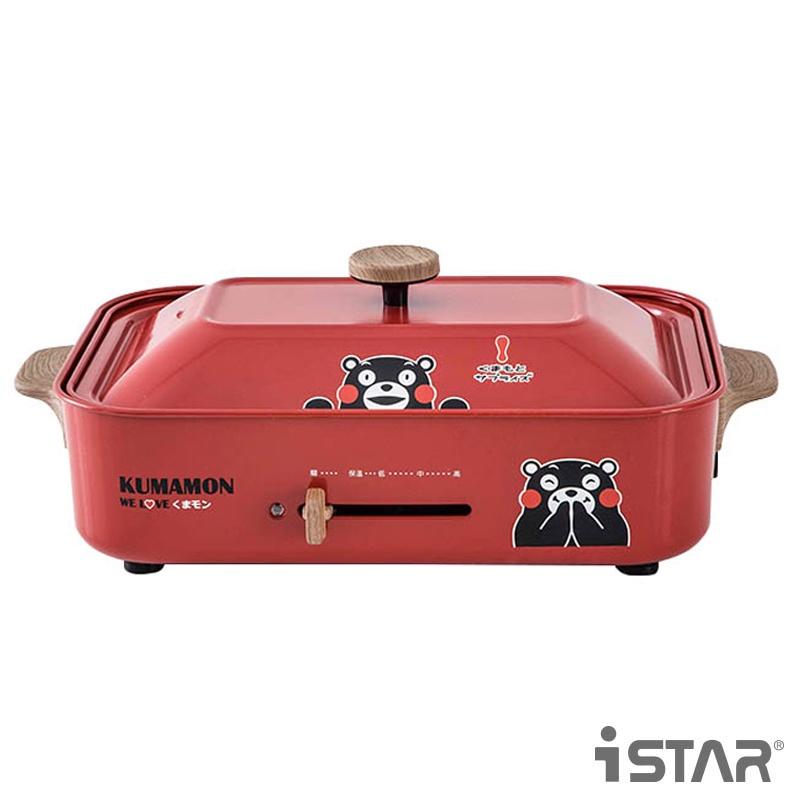 多段溫控調節【美國iSTAR】熊本熊限定款 萌趣日式多功能電烤爐(經典紅) 電烤盤 露營好幫手-細節圖2