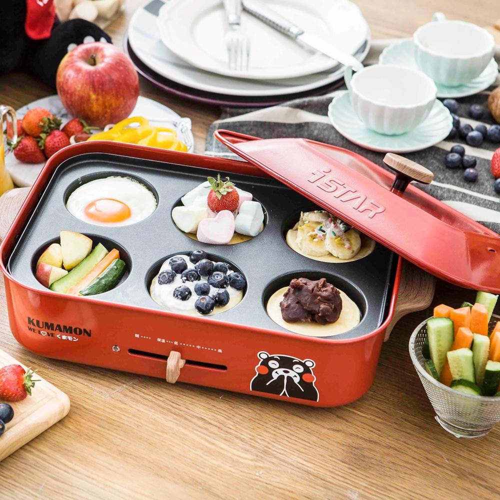 多段溫控調節【美國iSTAR】熊本熊限定款 萌趣日式多功能電烤爐(經典紅) 電烤盤 露營好幫手-細節圖3