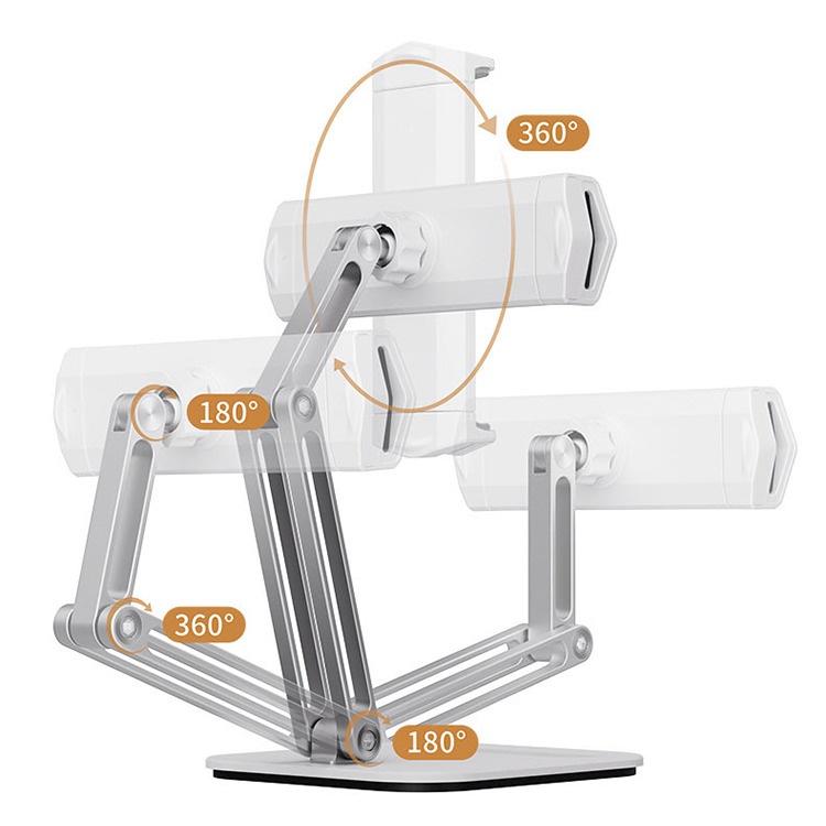特價 手機/平板折疊鋁合金支架 兩段折疊 通用桌面支架 多功能懶人支架 直播/追劇神器 360度旋轉-細節圖4