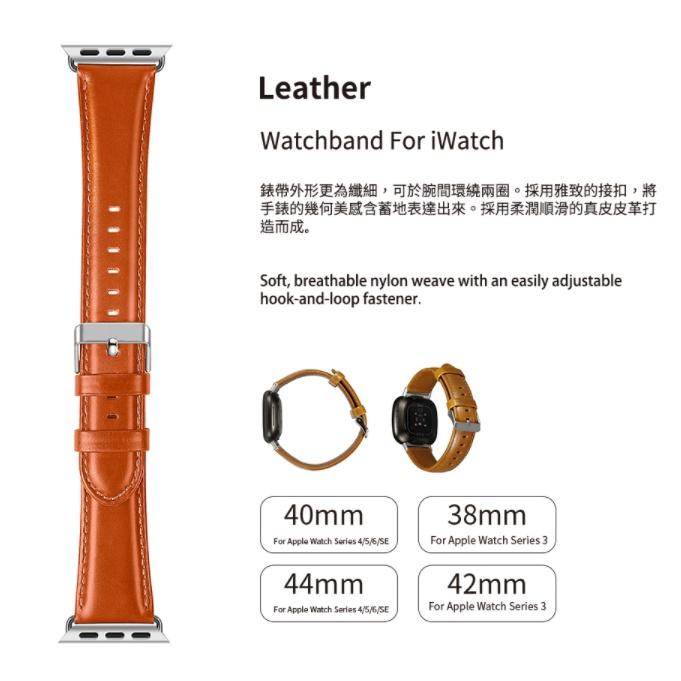 公司貨 WiWU 真皮錶帶 皮革錶帶(Apple Watch 專用錶帶) (42/44mm)真皮皮革錶帶-細節圖3