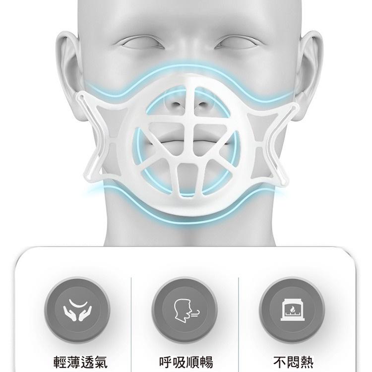 台灣現貨 硅膠口罩支架防霧悶透氣托3d立體一次性口罩支撐架多功能內托架子(10入/3D升級款-細節圖4