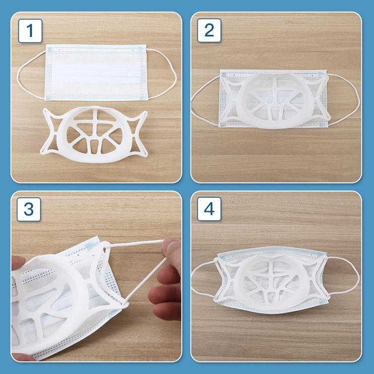 台灣現貨 硅膠口罩支架防霧悶透氣托3d立體一次性口罩支撐架多功能內托架子(10入/3D升級款-細節圖8