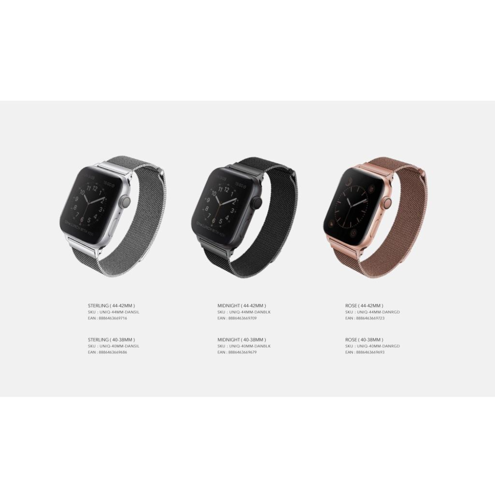 免運費 UNIQ Dante Apple Watch 不鏽鋼錶帶3/4/5/6代米蘭磁扣錶帶 蘋果錶帶 42/44mm-細節圖2