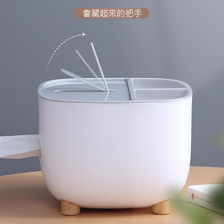 現貨 衛生紙盒 桌面多功能收納面紙盒+手機支架 收納面紙盒 紙巾盒 面紙盒 桌面多功能收納面紙盒-細節圖3