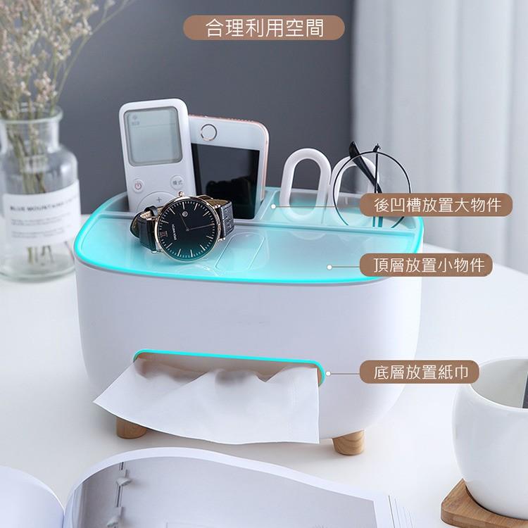 現貨 衛生紙盒 桌面多功能收納面紙盒+手機支架 收納面紙盒 紙巾盒 面紙盒 桌面多功能收納面紙盒-細節圖4