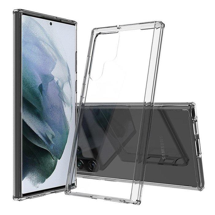 特價 (現貨) QinD 三星 Galaxy S22 Ultra 韌性高 保護套 經久耐用 雙料保護套 透明皮套-細節圖3
