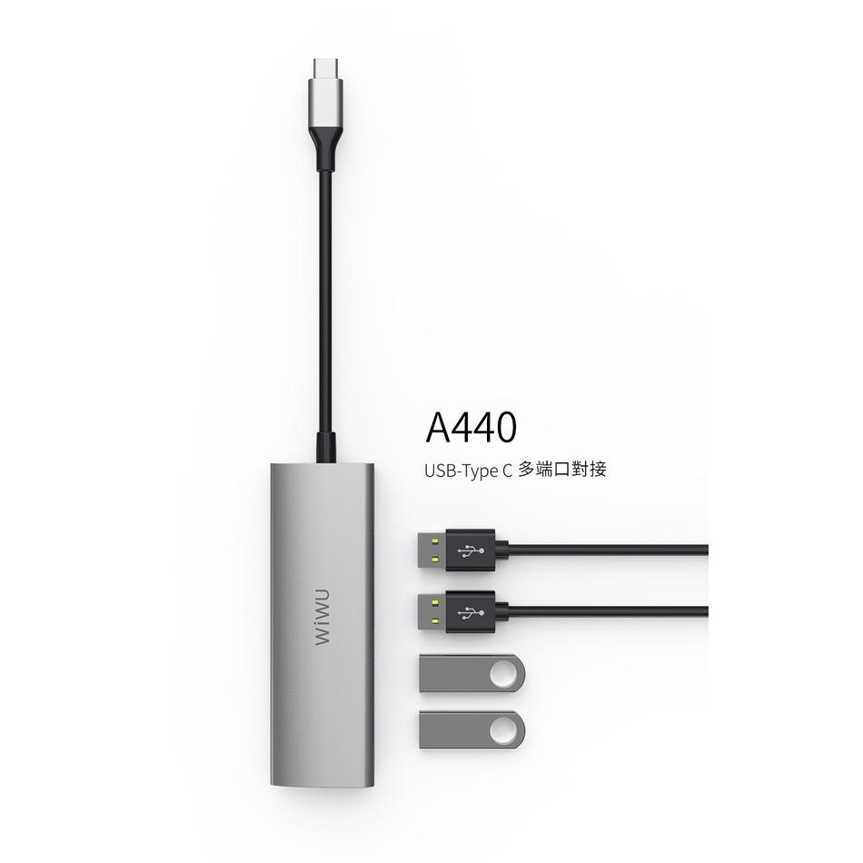 免運 台灣公司貨 BSMI認證 WiWU Alpha A440 Type-C轉USB 3.0 (4埠USB Hub)-細節圖4