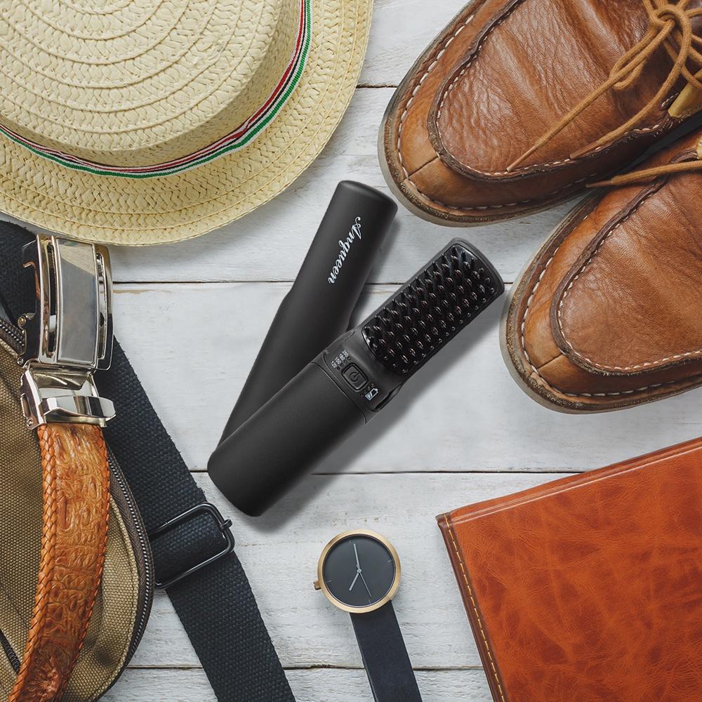 特惠 型男必備款 【Anqueen】QA-N2300溫控魔髮造型梳 無線設計 均勻受熱不傷髮質 輕巧又好帶 多段溫控-細節圖8